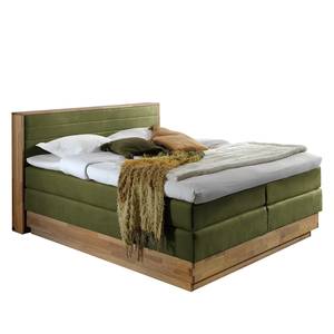 Lit boxspring Moneta Vert vieilli - 200 x 200cm - Matelas double D2/D4