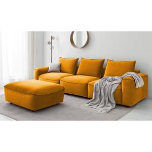 Canapé 4 places BUCKLEY Velours - Velours Shyla: Orange jaune