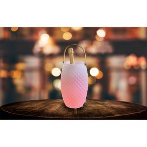 LED-champagnekoeler Greasby polyester PVC - wit