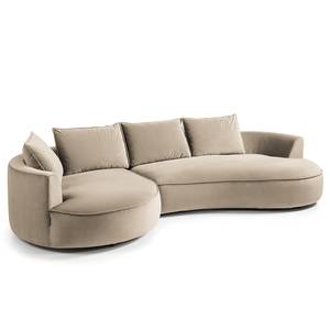 Bigsofa BUCKLEY Samt Shyla: Beige - Ausrichtung links