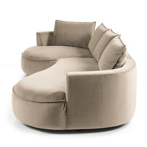 Bigsofa BUCKLEY Samt Shyla: Beige - Ausrichtung links