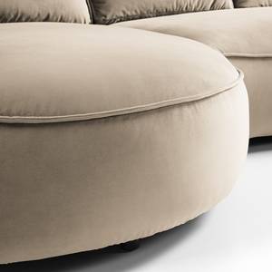 Bigsofa BUCKLEY Samt Shyla: Beige - Ausrichtung links