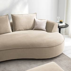 Bigsofa BUCKLEY Samt Shyla: Beige - Ausrichtung links