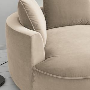 Bigsofa BUCKLEY Samt Shyla: Beige - Ausrichtung links