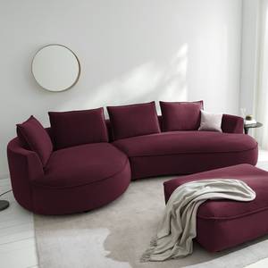 Bigsofa BUCKLEY Samt - Samt Shyla: Aubergine - Ausrichtung links