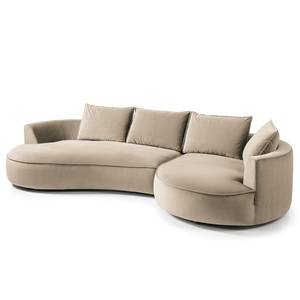 Divano panoramico BUCKLEY Velluto - Velluto Shyla: beige - Orientato a destra