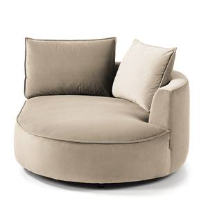 Bigsofa BUCKLEY Samt Shyla: Beige - Ausrichtung rechts