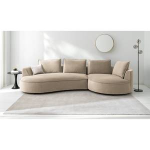 Divano panoramico BUCKLEY Velluto - Velluto Shyla: beige - Orientato a destra