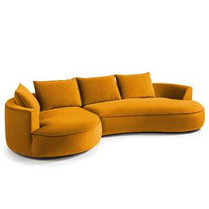 Grand canapé BUCKLEY Velours - Velours Shyla: Orange jaune - Alignement à gauche