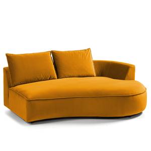 Divano panoramico BUCKLEY Velluto - Velluto Shyla: giallo-arancio - Orientato a sinistra