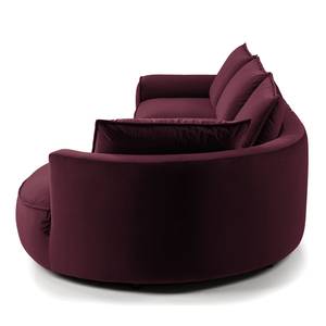 Ecksofa BUCKLEY mit Ottomane Samt Shyla: Aubergine - Longchair davorstehend rechts