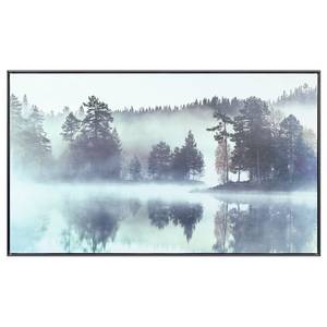 Tableau déco Lac dans la brume Toile - Multicolore