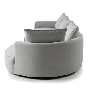 Divano angolare con penisola BUCKLEY Tessuto - Tessuto Saia: grigio chiaro - Longchair preimpostata a destra