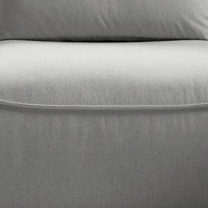 Canapé d’angle BUCKLEY avec ottomane Tissu - Tissu Saia: Gris clair - Méridienne courte à droite (vue de face)