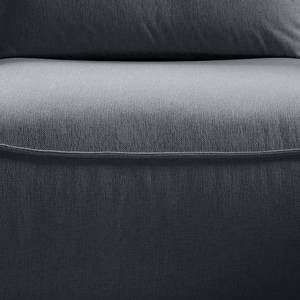 Canapé d’angle BUCKLEY avec ottomane Tissu - Tissu Saia: Gris minéral - Méridienne courte à droite (vue de face)
