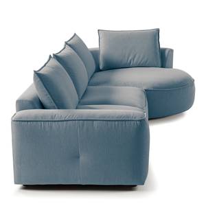 Ecksofa BUCKLEY mit Ottomane Webstoff - Webstoff Saia: Denim - Longchair davorstehend rechts