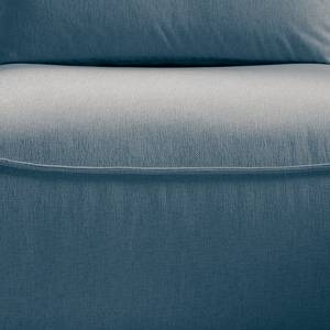 Divano angolare con penisola BUCKLEY Tessuto - Tessuto Saia: blu jeans - Longchair preimpostata a destra