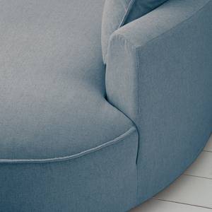 Ecksofa BUCKLEY mit Ottomane Webstoff - Webstoff Saia: Denim - Longchair davorstehend rechts