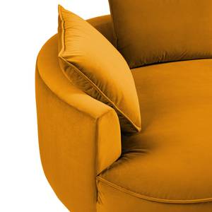 Canapé d’angle Buckley I Velours - Velours Shyla: Orange jaune - Méridienne courte à gauche (vue de face)