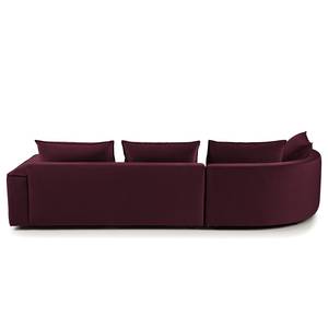 Ecksofa BUCKLEY mit Ottomane Samt - Samt Shyla: Aubergine - Longchair davorstehend links