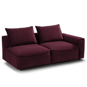 Ecksofa BUCKLEY mit Ottomane Samt - Samt Shyla: Aubergine - Longchair davorstehend links