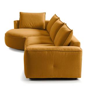 Ecksofa BUCKLEY mit Ottomane Webstoff Saia: Ocker - Longchair davorstehend links