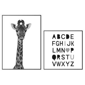 Tableaux déco Alphabet & Giraffe (2 él.) Noir