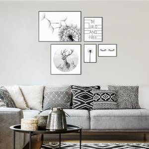 Tableaux déco Tendresse (lot de 5) Blanc