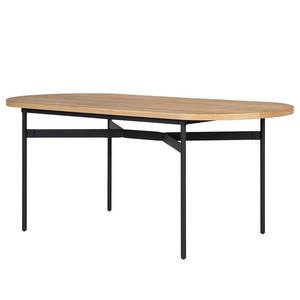 Eettafel Xavi fineer van echt hout/metaal - eikenhout/zwart