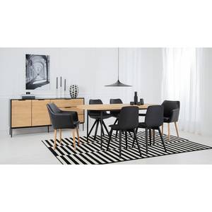 Table Xavi Placage en bois véritable / Métal -Chêne / Noir