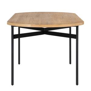 Eettafel Xavi fineer van echt hout/metaal - eikenhout/zwart