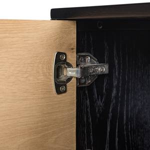 Meuble sous lavabo Xavi Placage en bois véritable / Métal - Chêne / Chêne noir