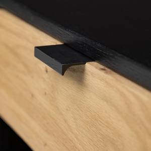 Table de chevet Xavi Placage en bois véritable / Métal - Chêne / Chêne noir