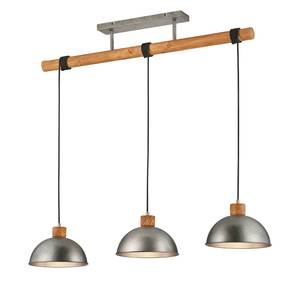 Hanglamp Vesc II ijzer/massief grenenhout - 3 lichtbronnen