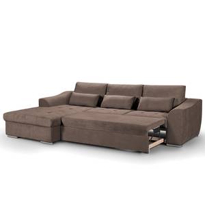 Ecksofa La Luz Microfaser - Cappuccino - Armlehne davorstehend links