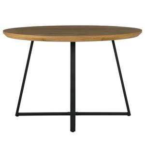 Eettafel Flox II fineer van echt hout/metaal - eikenhout/zwart