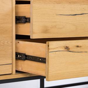 Dressoir Flox I fineer van echt hout/metaal - eikenhout/zwart