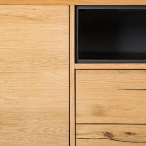 Dressoir Flox I fineer van echt hout/metaal - eikenhout/zwart