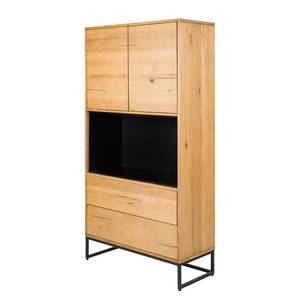 Highboard Flox Echtholzfurnier / Metall - Eiche / Schwarz