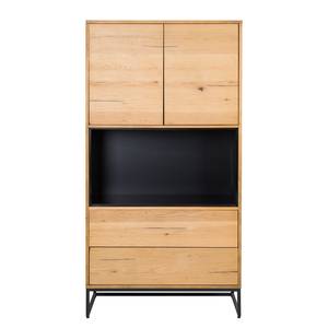 Buffet haut Flox Placage en bois véritable / Métal -Chêne / Noir