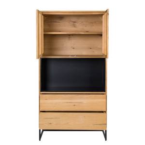 Highboard Flox fineer van echt hout/metaal - eikenhout/zwart