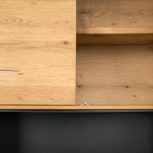 Highboard Flox fineer van echt hout/metaal - eikenhout/zwart