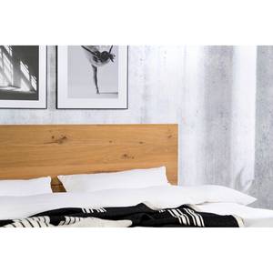 Bedframe Flox fineerlaag van echt hout - eikenhout/zwart