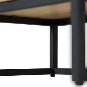 Table de chevet Flox Placage en bois véritable / Métal -Chêne / Noir