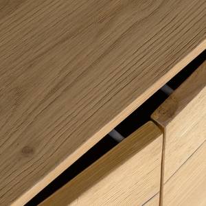 Tv-meubel Flox II fineer van echt hout/metaal - eikenhout/zwart