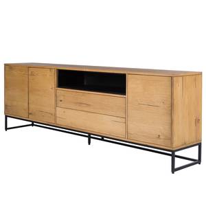 Sideboard Flox II Echtholzfurnier / Metall - Eiche / Schwarz