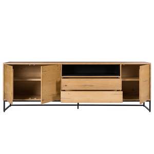 Sideboard Flox II Echtholzfurnier / Metall - Eiche / Schwarz