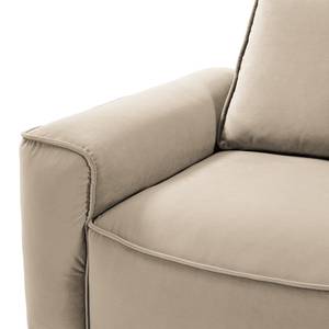 Ecksofa BUCKLEY mit Longchair Samt Shyla: Beige - Longchair davorstehend rechts