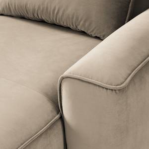 Ecksofa BUCKLEY mit Longchair Samt Shyla: Beige - Longchair davorstehend rechts