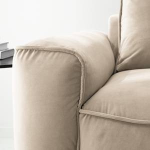 Ecksofa BUCKLEY mit Longchair Samt Shyla: Beige - Longchair davorstehend rechts